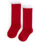 Little Stocking Co. - Santa Baby Lace Top Knee High Socks