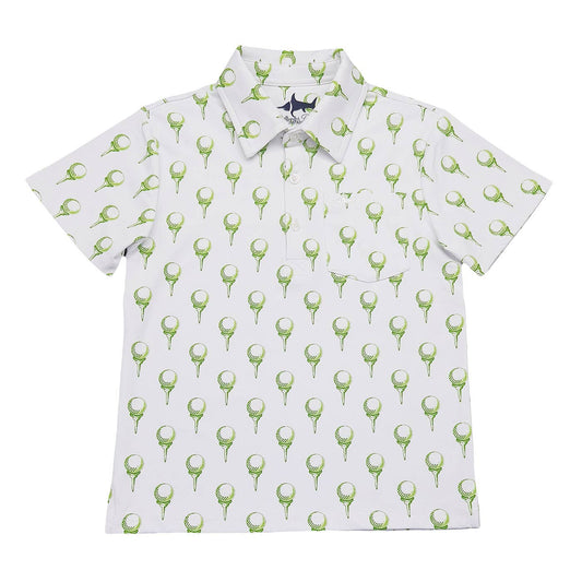 Saltwater Boys Company - Inshore Boys Performance SS Polo White Golf