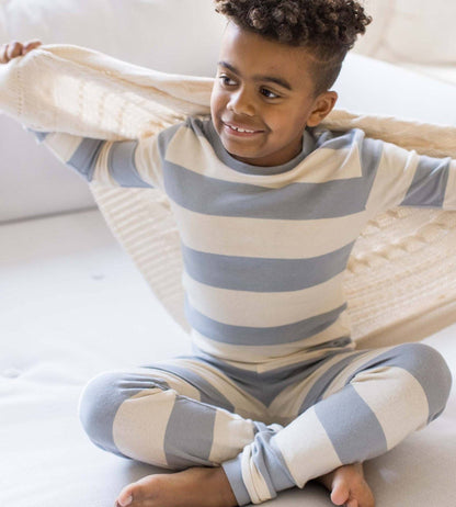 Burt's Bees Baby - Rugby Stripe Organic Cotton Two-Piece Pajamas - Quarry