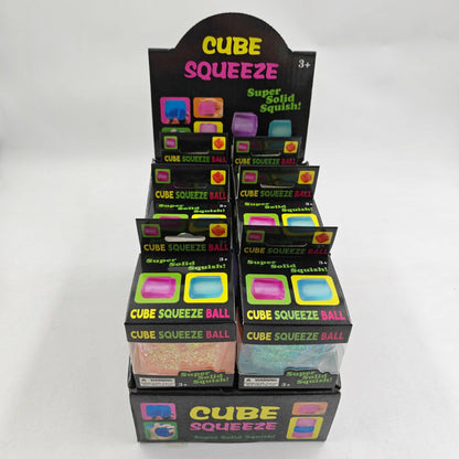 Liffy - Glitter Cube Squishy Soft Stress Relief Toy Sparkle Squeeze