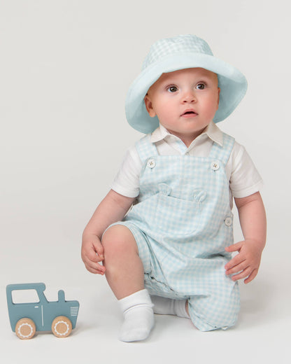 Gingham Romper with Centre Pocket