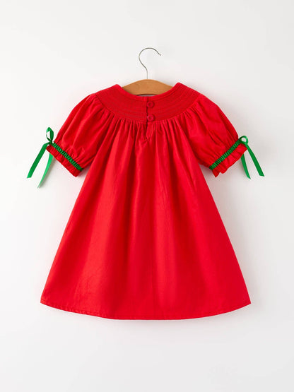 Rylee Faith Designs - Christmas Girls Dress : Adorable Green Christmas Tree Embroidery