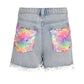 Hannah Banana , Baby Sara - DENIM SHORTS W/ SEQUIN DISTRESS