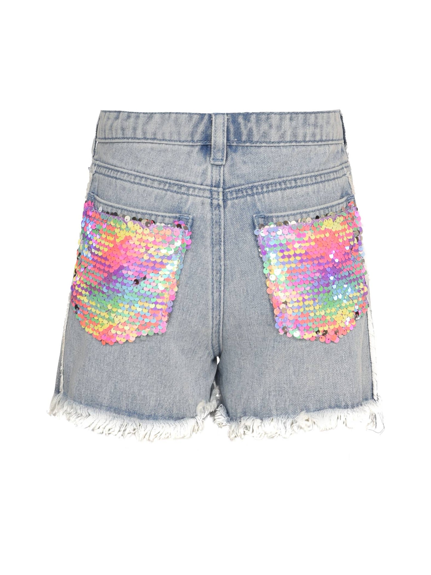 Hannah Banana , Baby Sara - DENIM SHORTS W/ SEQUIN DISTRESS