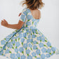 Good Apples Kids - Short Sleeve Twirl Dress in Blue Garden Pre-sale