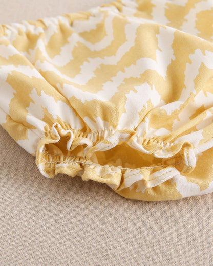 Dadati - Mustard and white zigzag baby dress with matching panties