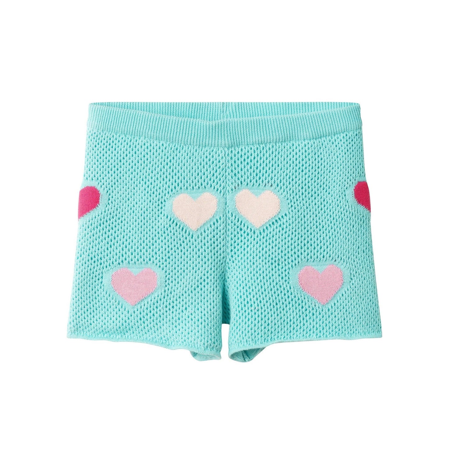 Andy & Evan - Girls Heart Crochet Set | Aqua Hearts