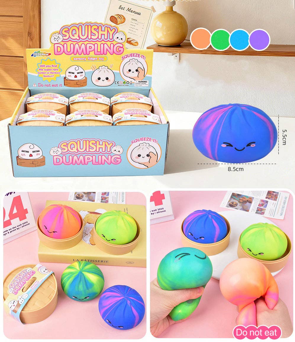 Auraquise - Cartoon Jumbo Mystery Squishy Dumpling Realistic Steamed Bun Stress Relief Squeeze Toy