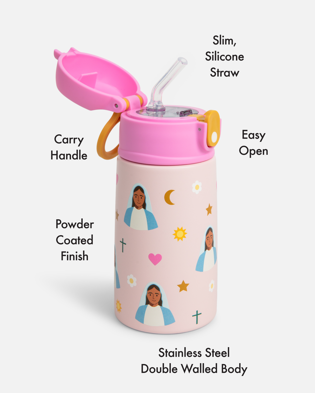 Libbo Be A Heart - Mary Water Bottle – 13.5oz Stainless Steel – Libbo Love