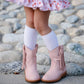 Little Stocking Co. - White Cable Knit Knee High Socks