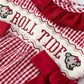 Rylee Faith Designs - Roll Tide Embroidery Gingham Baby Girl Romper with Red Bow