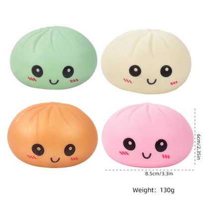 Auraquise - Cartoon Jumbo Mystery Squishy Dumpling Realistic Steamed Bun Stress Relief Squeeze Toy