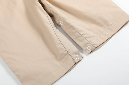 Lil Cactus - Light Brown Mallard Smocked Overalls
