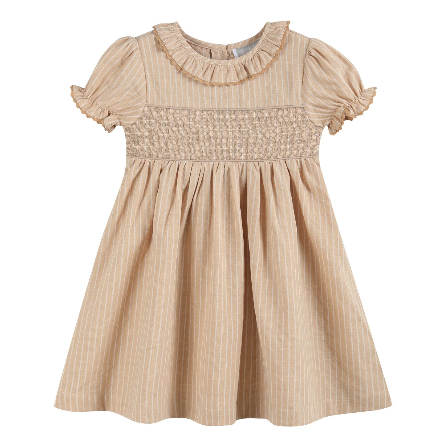Lil Cactus - Light Brown Smocked Ruffle Dress