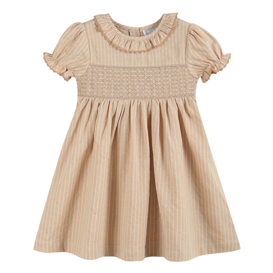 Lil Cactus - Light Brown Smocked Ruffle Dress