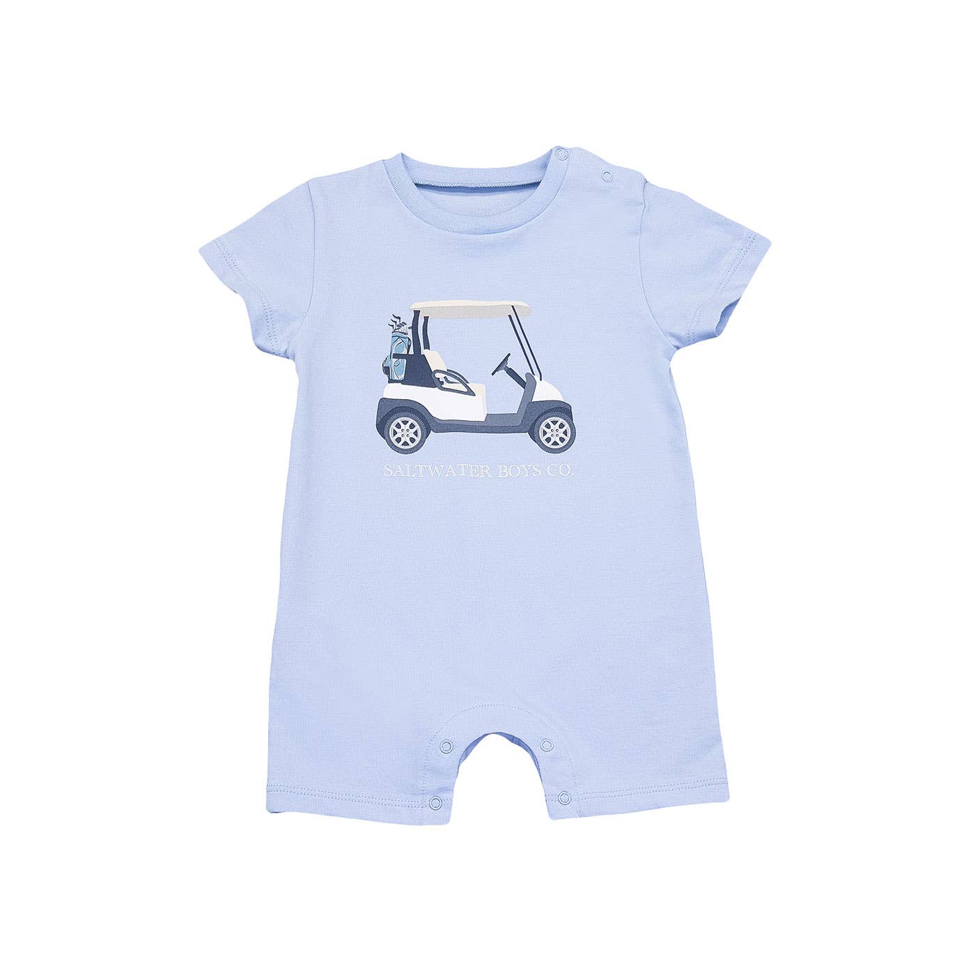 Saltwater Boys Company - Boys Golf Cart SS Graphic Tee Romper- Blue
