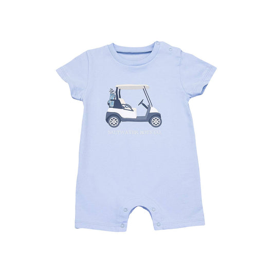 Saltwater Boys Company - Boys Golf Cart SS Graphic Tee Romper- Blue