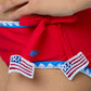 RuffleButts + RuggedButts - Girls Vintage Red Crochet Detail Butterfly Tankini 2-Piece Swimsuit