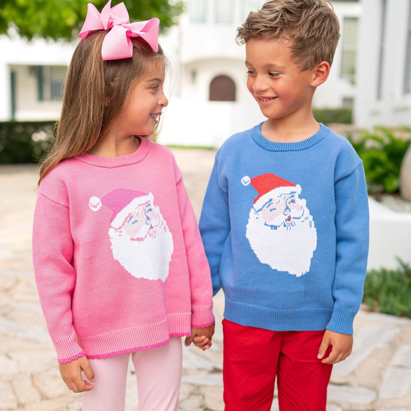 Shrimp and Grits Kids - Sweater - Jolly Blue Santa