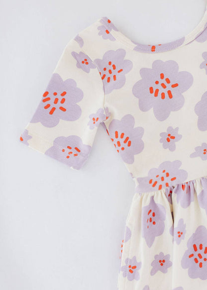 Good Apples Kids - Short Sleeve Twirl Dress in Lavender Blooms Pre-sale
