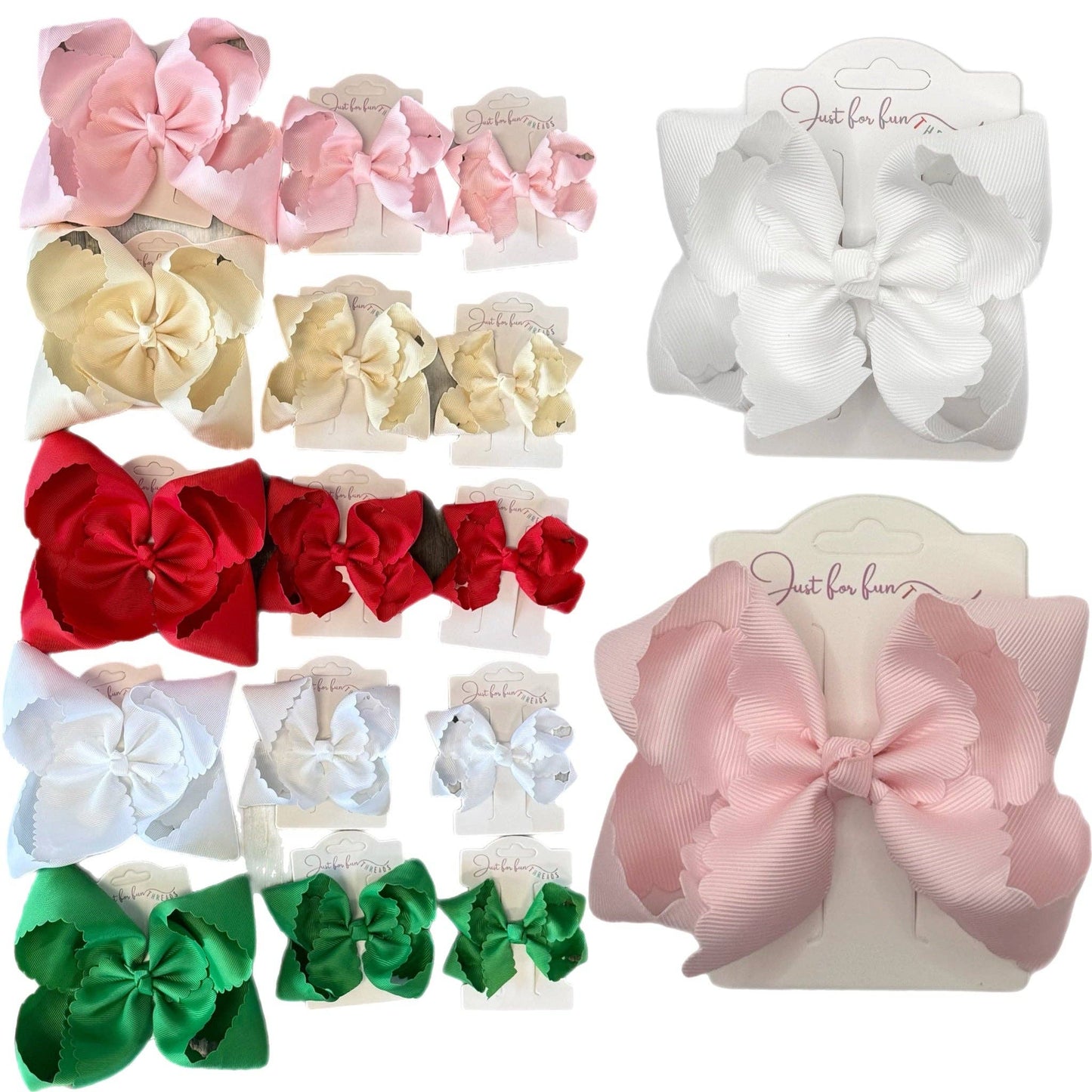 Just For Fun Threads - Scallop Edge Hair Bows