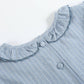 Lil Cactus - Light Blue Pinstripe Smocked Ruffle Dress