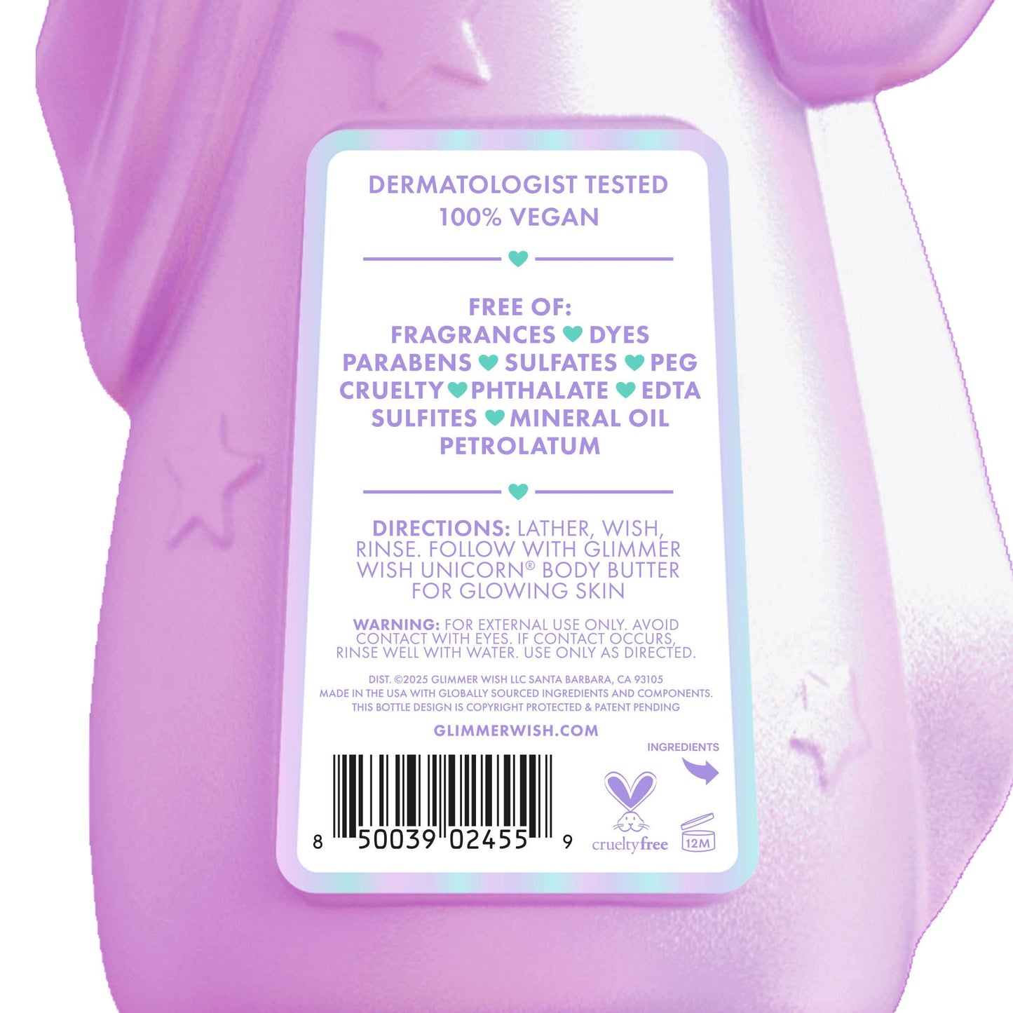 Glimmer Wish - Unicorn Body Wash— Fragrance Free & Dye Free