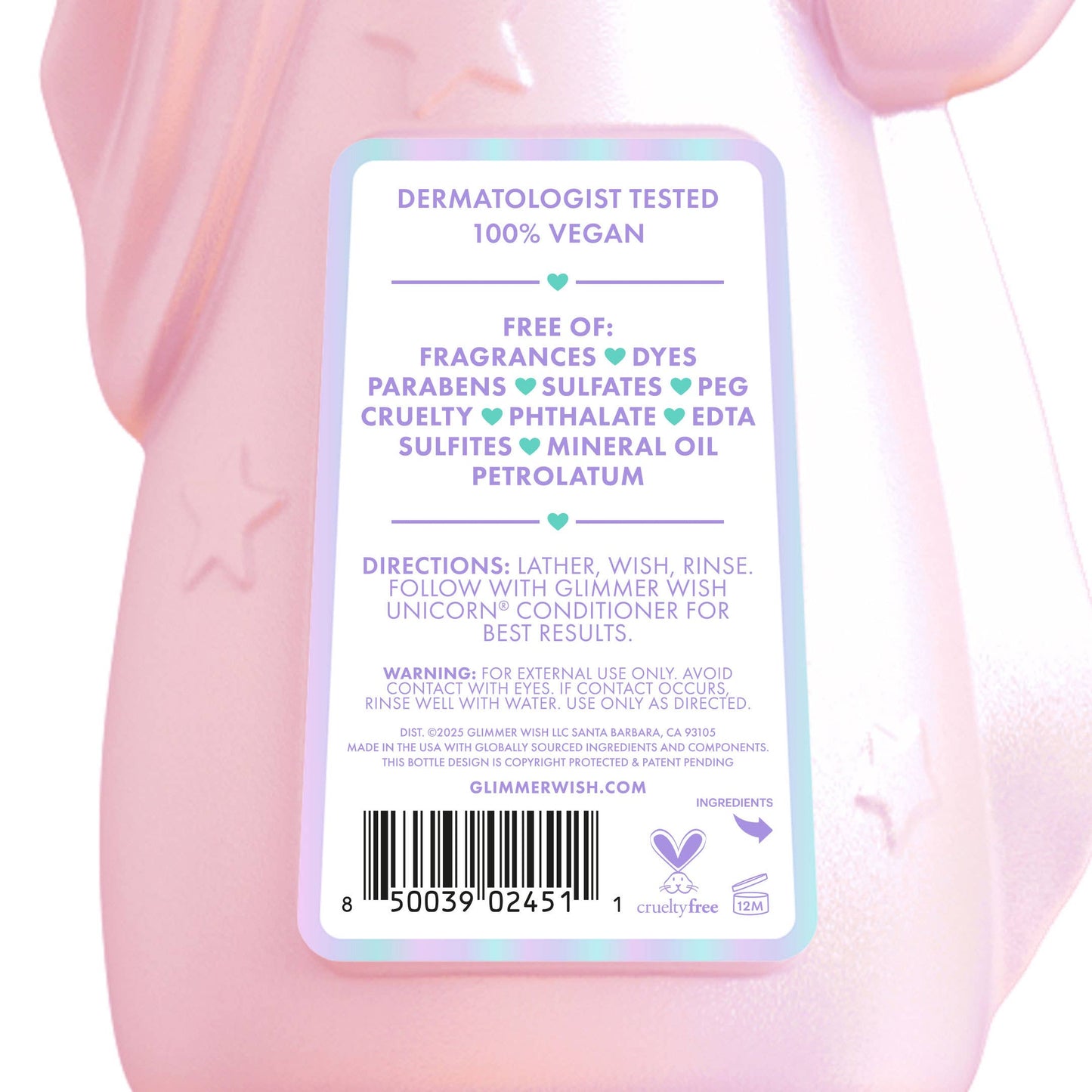 Glimmer Wish - Unicorn Shampoo — Fragrance Free & Dye Free