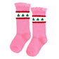 Little Stocking Co. - Pink Tree Lace Top Knee High Socks