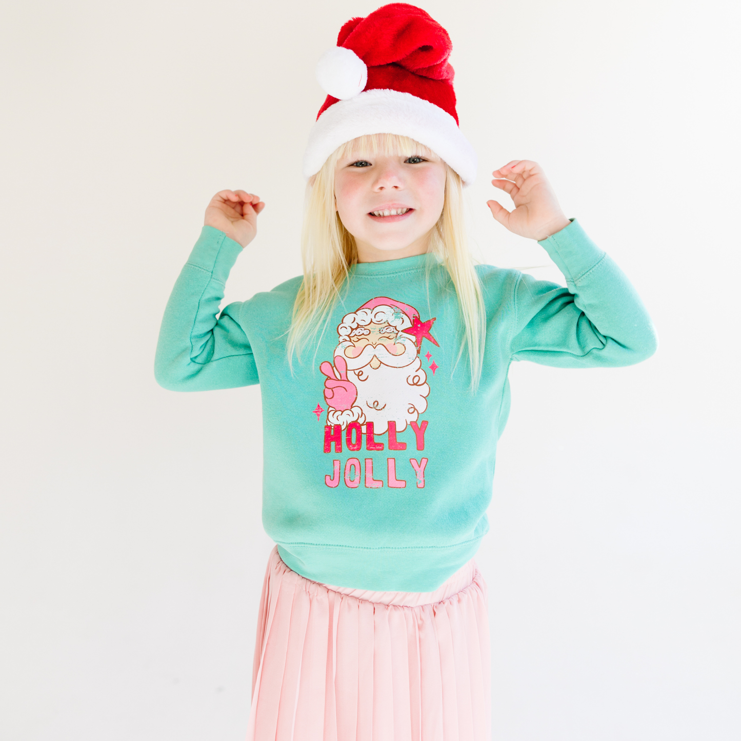 Benny & Ray Apparel - Holly Jolly Santa Christmas Kids Pullover Sweatshirt