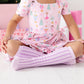Little Stocking Co. - Lilac Striped Scalloped Knee High Socks