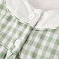 Rylee Faith Designs - Fall Halloween & Thanksgiving Pumpkin Applique Plaid Green Girls Dress