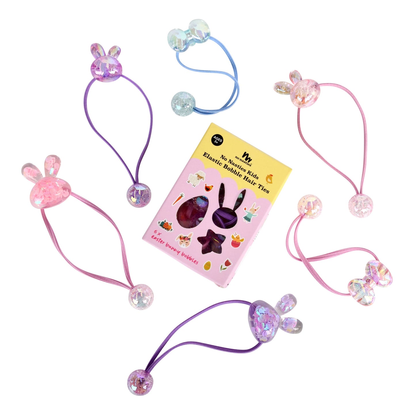 no nasties kids - Easter Bunny Bobbles Elastics Set