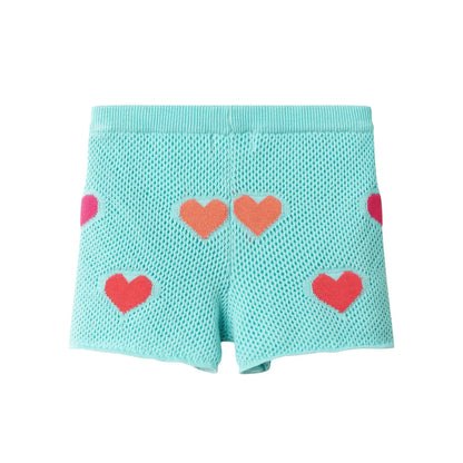 Andy & Evan - Girls Heart Crochet Set | Aqua Hearts