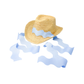 Bits & Bows - Coastal Cowgirl Hat, Blue (Youth)