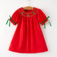 Rylee Faith Designs - Christmas Girls Dress : Adorable Green Christmas Tree Embroidery