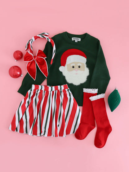 Little Stocking Co. - Santa Baby Lace Top Knee High Socks