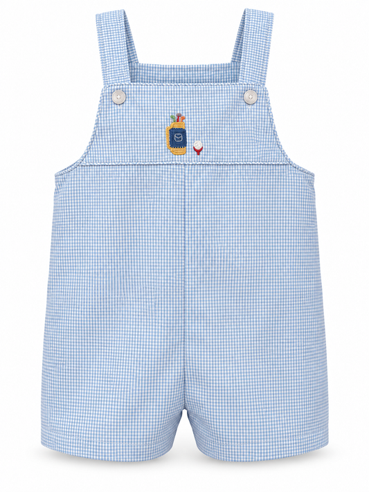 Blue check knit Boy's strap Jon Jon