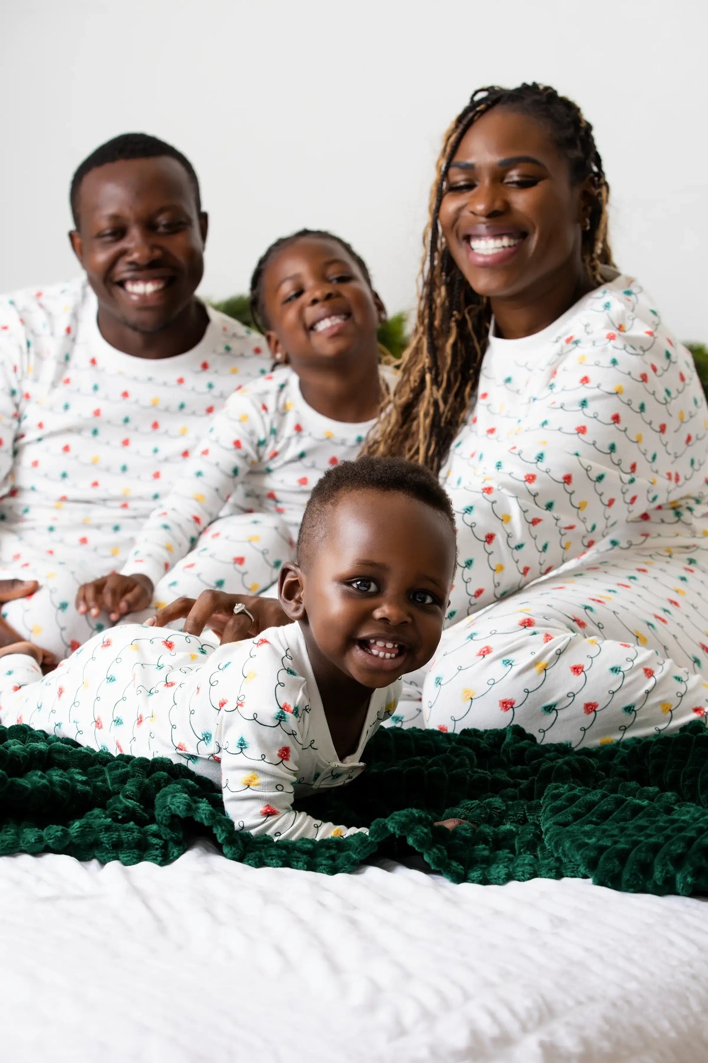 Monica + Andy - Holiday One-Piece Baby Pajamas_Holiday Tree Lights