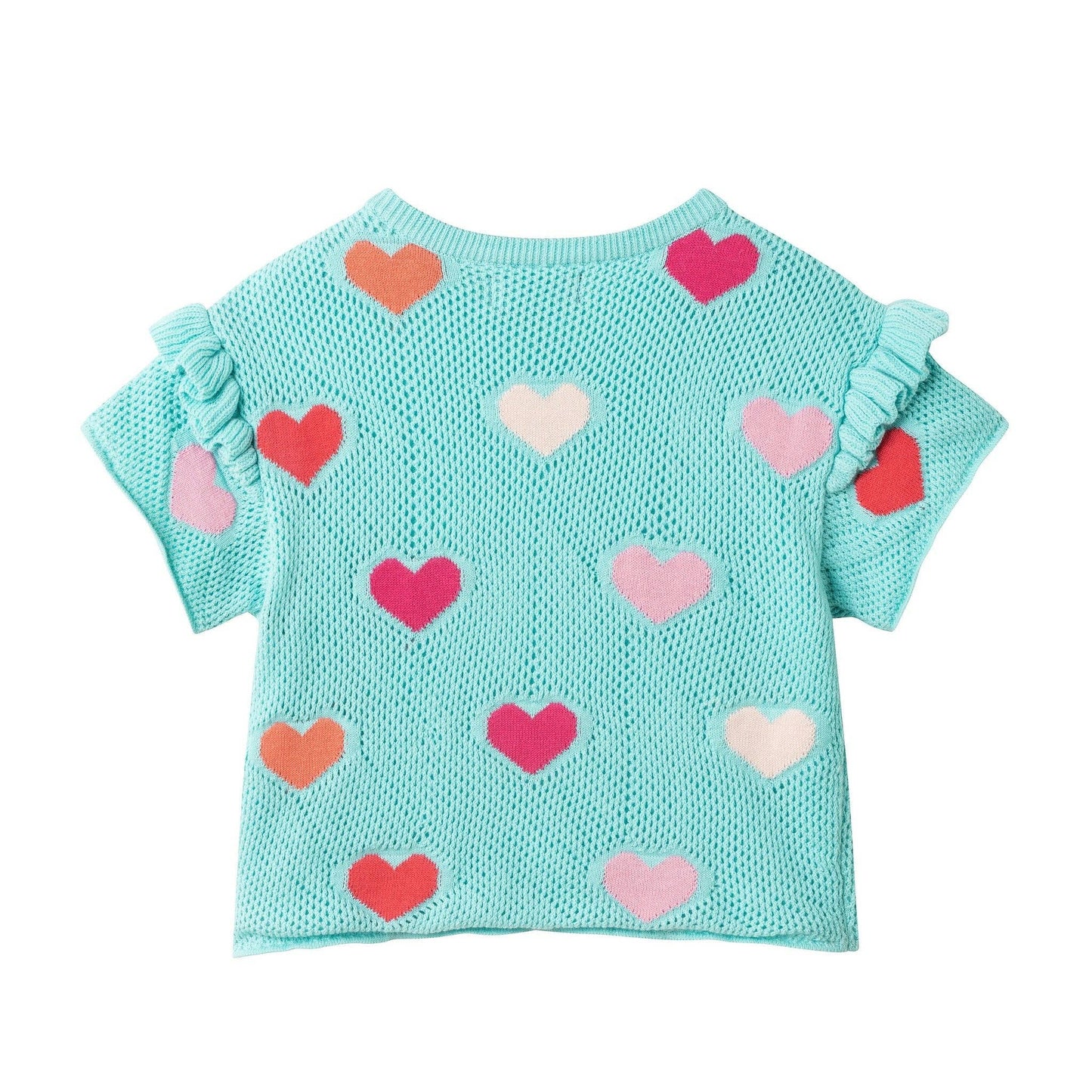 Andy & Evan - Girls Heart Crochet Set | Aqua Hearts