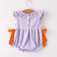 Rylee Faith Designs - Fall Halloween Purple Balloon Pumpkin Cat Smock Embroidery Baby Girl Romper