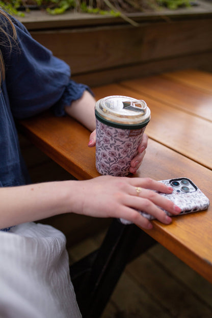 Frederick Family Co. - Iced Coffee Sleeve, Cute Reusable  Cup Holder Drink Sleeve, Coffee Lover Gift, Cold Drink Sleeve for Iced Coffee Cups
