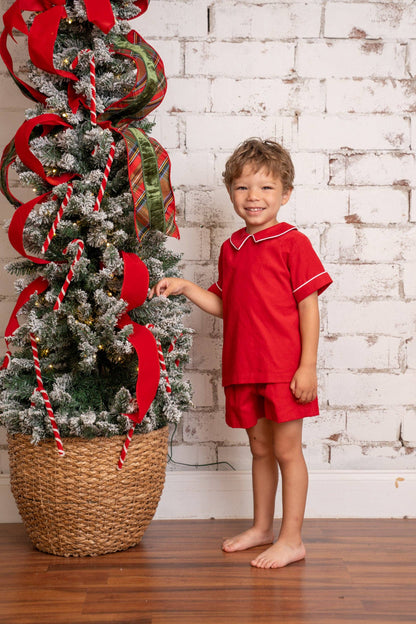 The Oaks Apparel Company - John Red Cord Short Set
