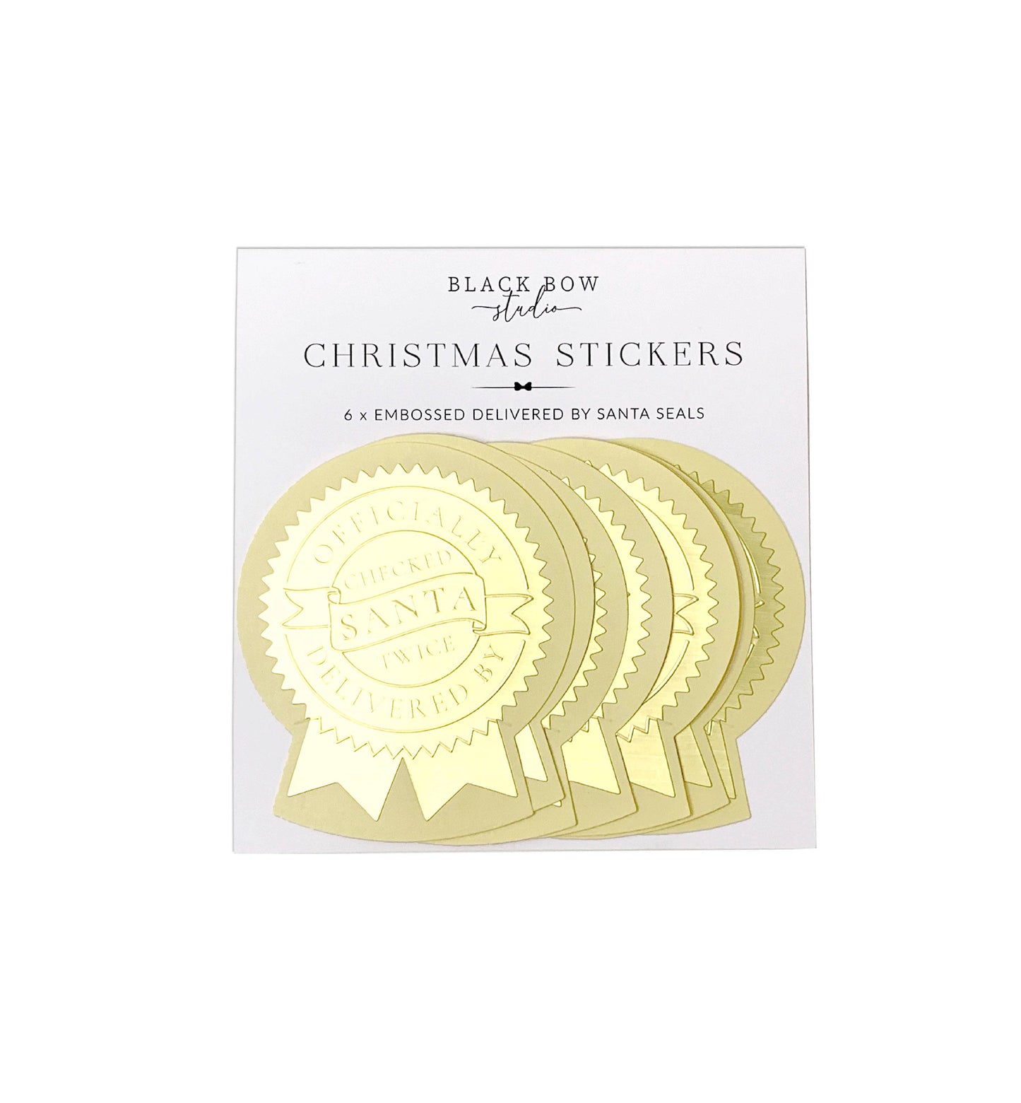 Black Bow Studio - Delivered By Santa Christmas Embossed Rosette Stickers