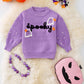 Kids Charm Online - Spooky knit girls sweater with pearl beads. (Available in 3 colors!)