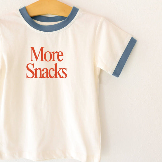 Polished Prints - More Snacks Kids Retro Ringer, toddler ringer, retro clothes