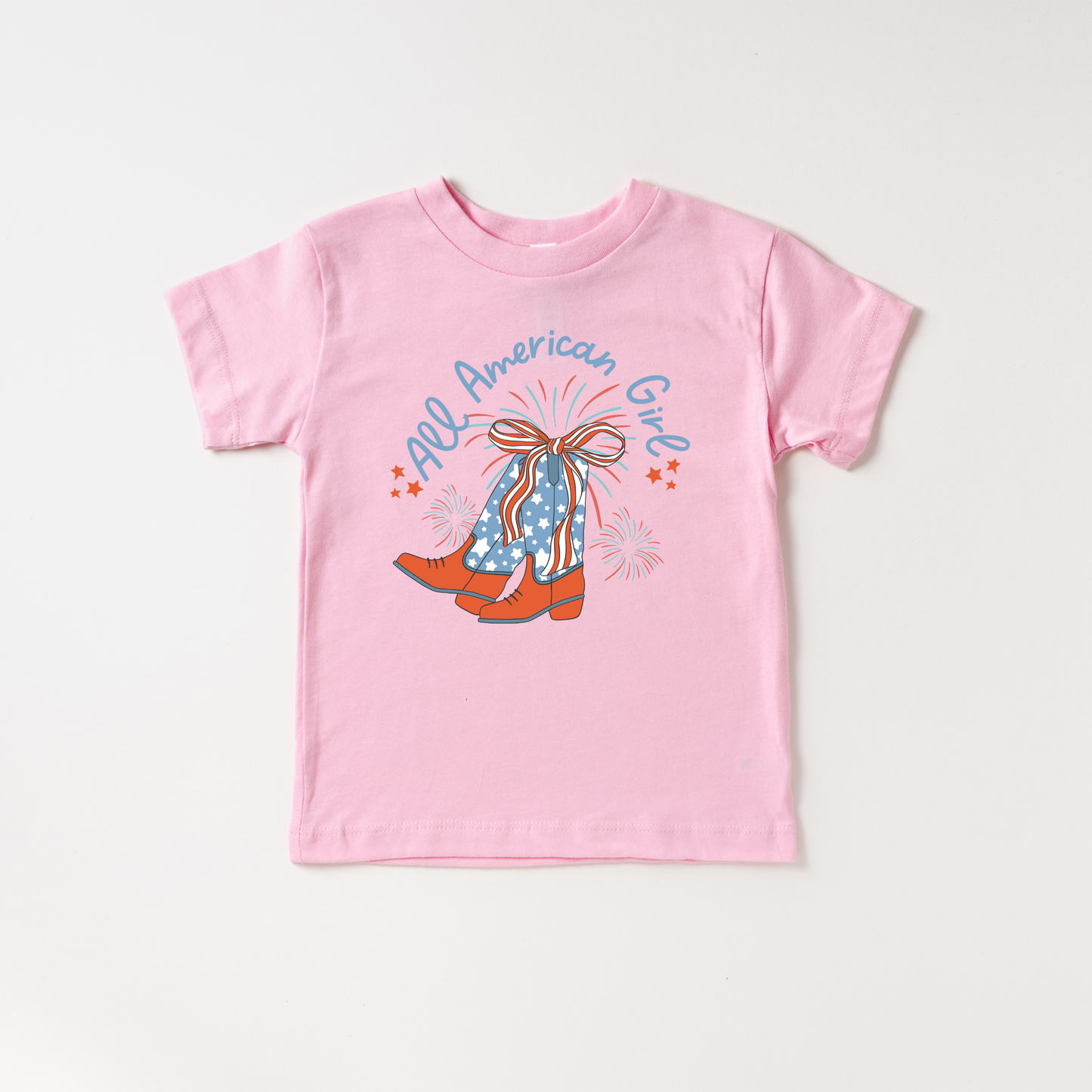 Benny & Ray Apparel - All American Girl Cowboy Boots 4th of July Shirt