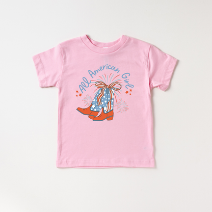 Benny & Ray Apparel - All American Girl Cowboy Boots 4th of July Shirt