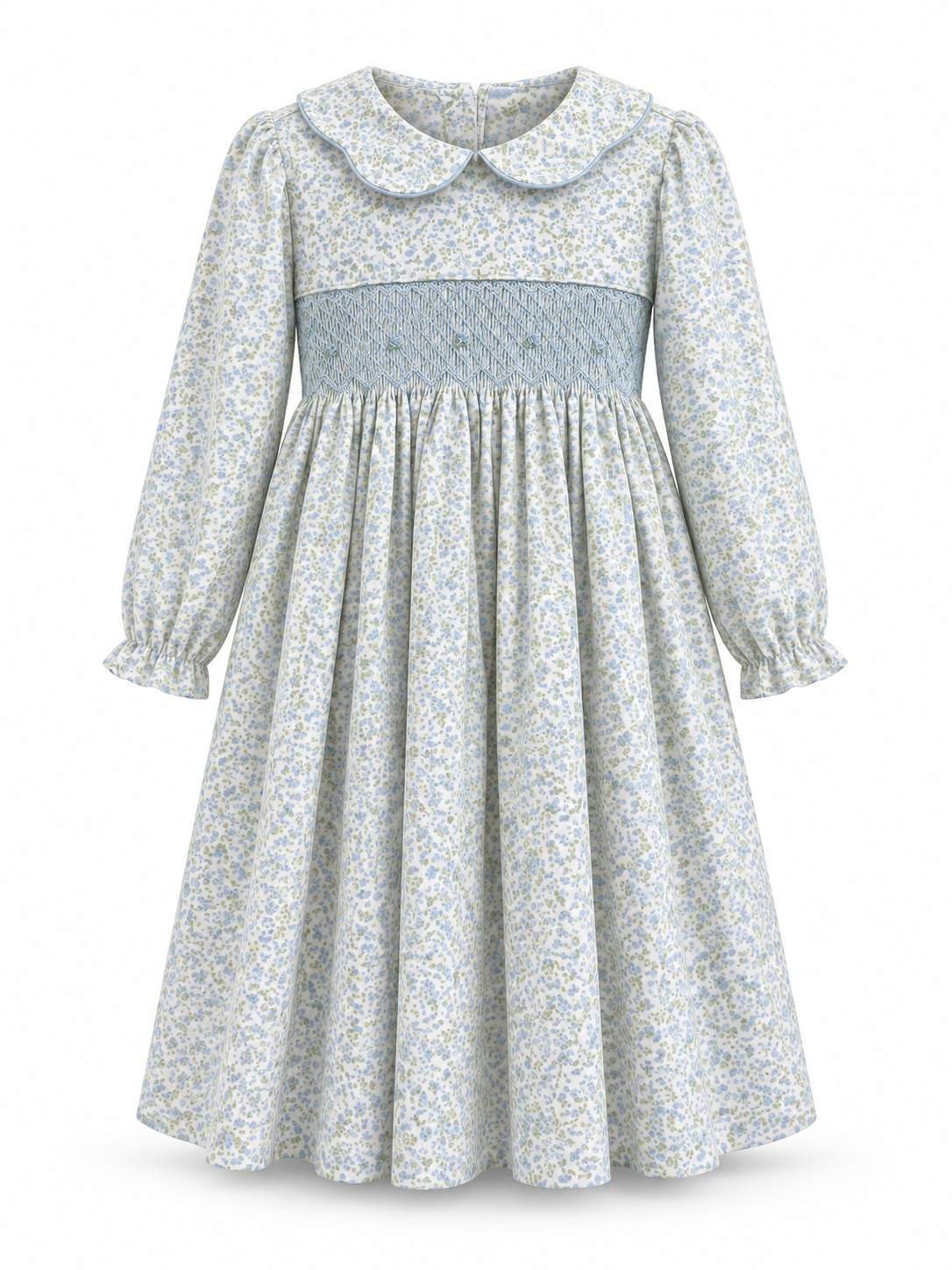 Tiny Blue Floral Knit Dress