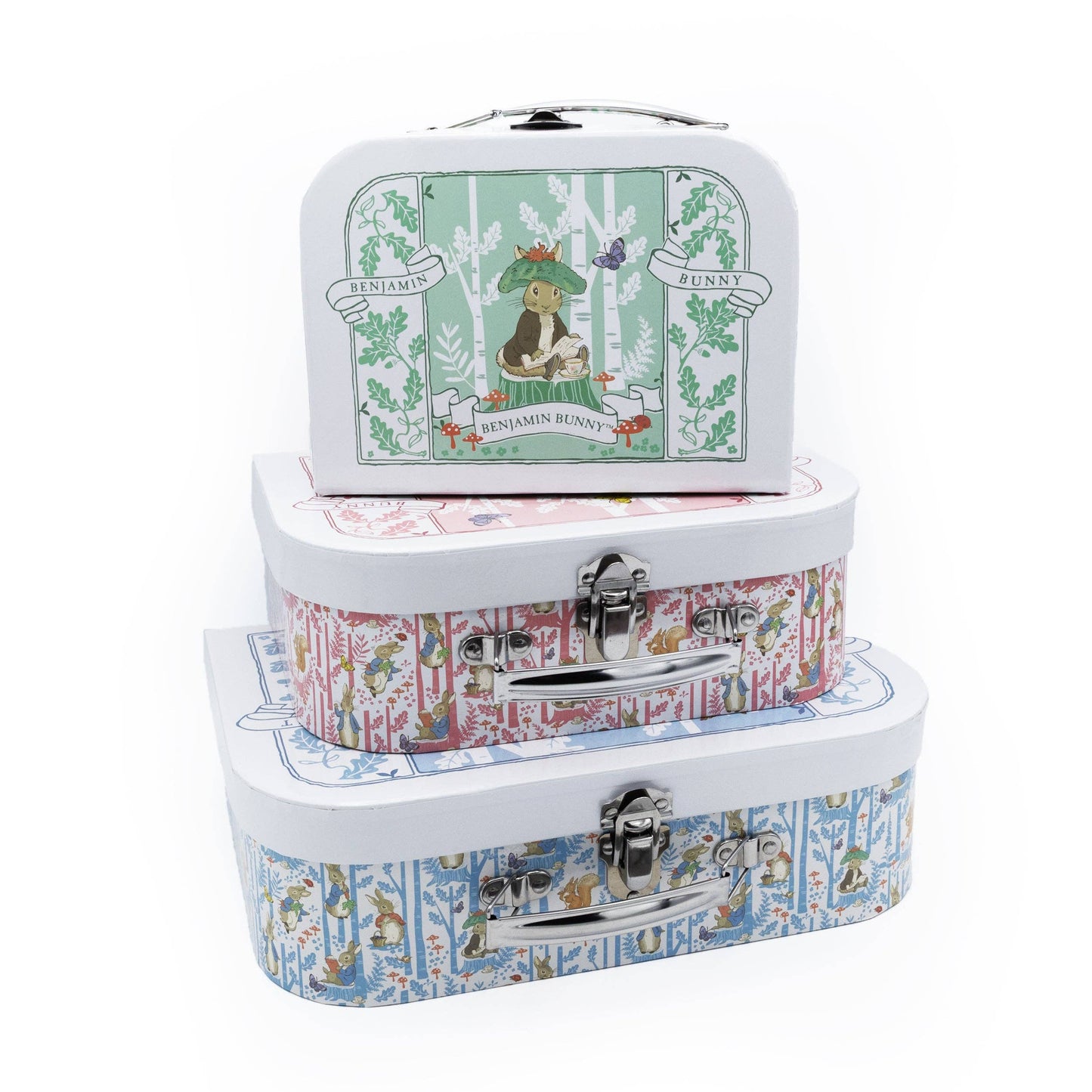 Robert Frederick Ltd - Beatrix Potter Children’s Triple Carry Case Set - Official 3-Piece Storage & Travel Cases